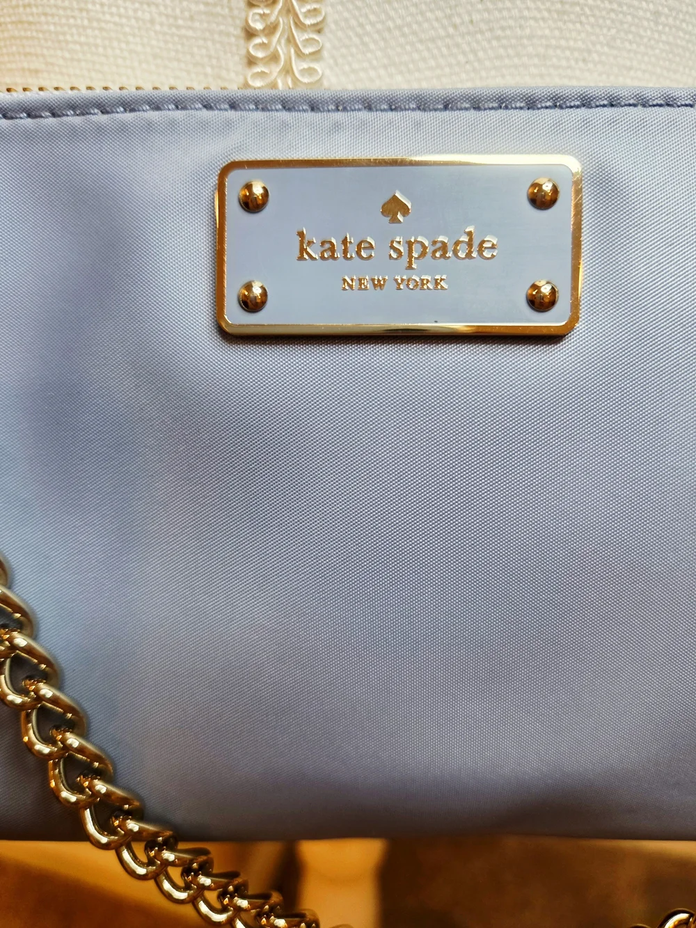 Kate Spade Convertible Crossbody Nylon Purse Baby Blue Baguette Demi Pochette